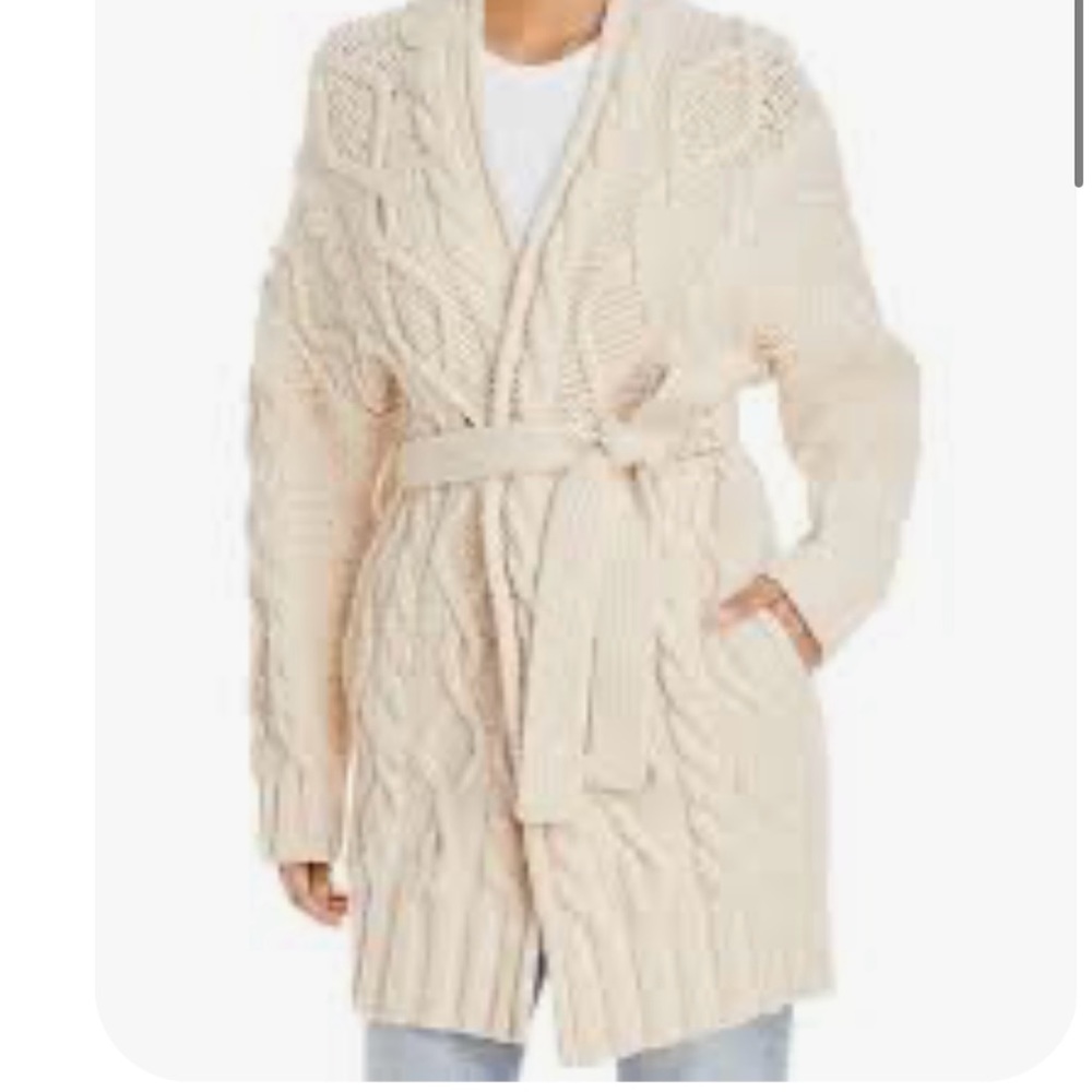 Vanessa Bruno Suzanne Belted Cable Knit Cardigan